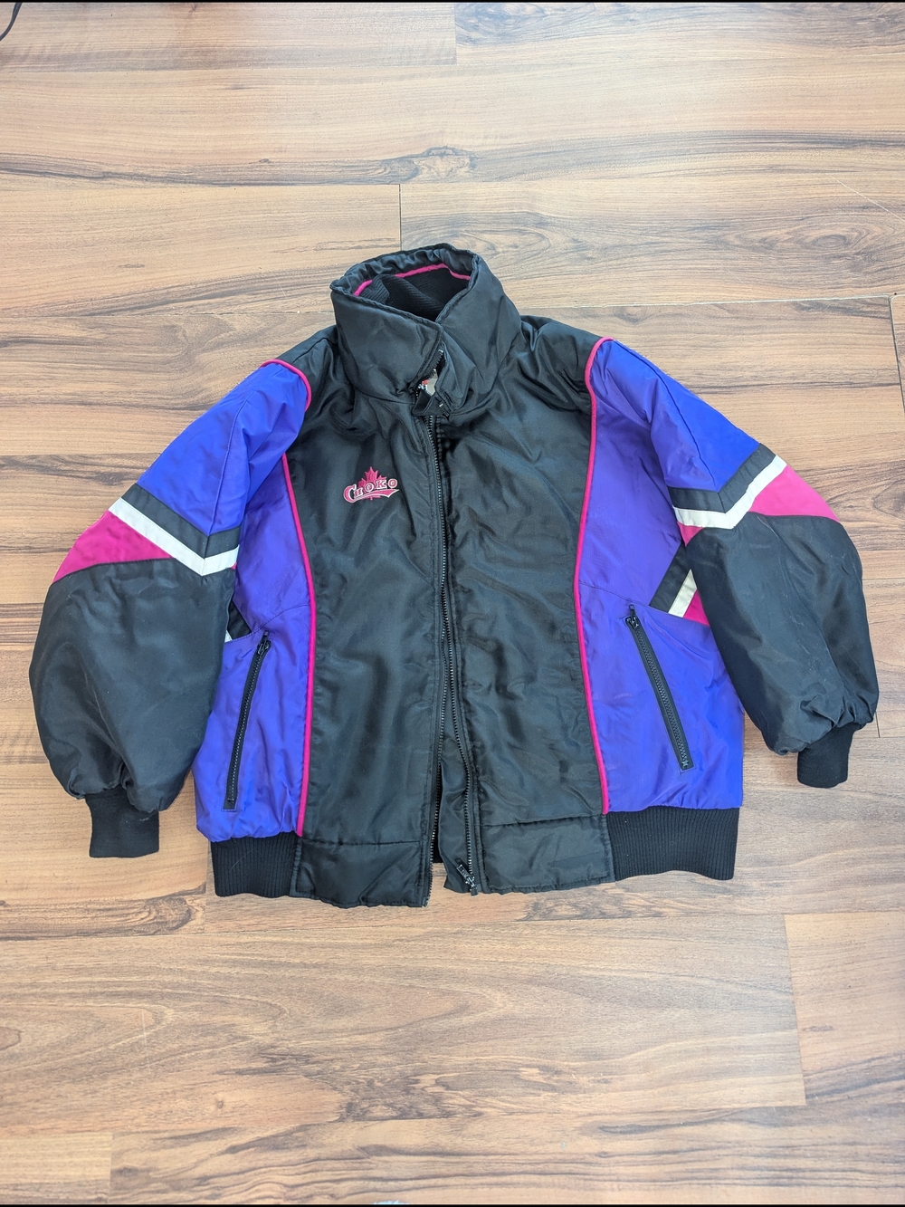 Women's Vintage Choko Winter Jacket Size XL Black & Purple